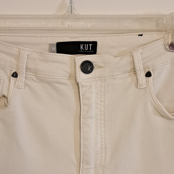 Kut from the Kloth White Slightly Cropped Wide Leg Jeans Misses Size 10 - Picture 7 of 10